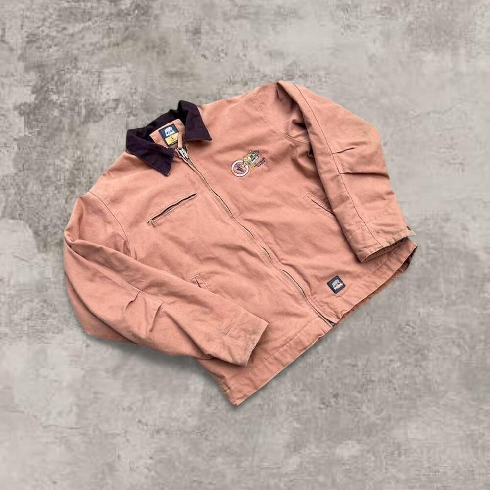 Berne Detroit Style Jacket USA Sz L Tall Duck Canvas Insulated Zip Up Carhartt